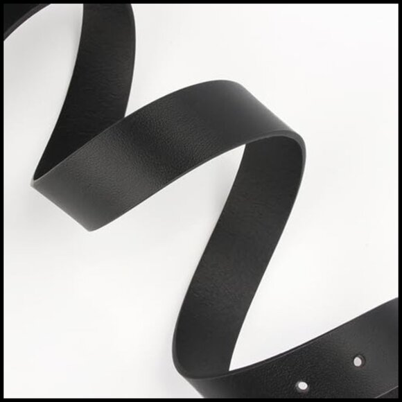 Faux Leather Belt with Square Buckle, Adjustable Waist for Dresses and Jeans main image 4